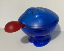 VTG Acrylic Sugar bowl-lid & spoon KOZIOL 1998 German design Orange Darmstadt