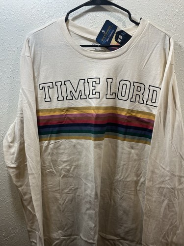 BBC Doctor Who Our Universe- TIME LORD- long sleeve T-shirt new tags Cotton Tan
