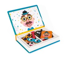 Janod - Magnetibook 83 Pc Magnetic Boy Crazy Face Dress Up Game - Decorating...
