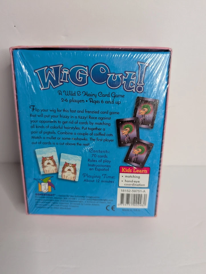 Wig Out! A Wild & Hairy Card Game 2013Gamewright Best ToyAward *Sealed* - Image 2 of 4