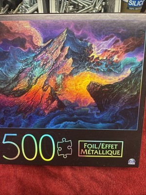 Spin Master Iridescent 500 pc Puzzle Landscape Mountain Storm Foil Artwork 3D