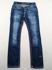 SOCCX Damen Taylor Jeans W28 L32 dunkelblau Waschung Denim Kontrastnähte