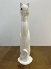 Vintage Royal Haeger Winking Cat Figurine White Textured Ceramic USA