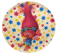 TROLLS Princess Poppy Childrens Melamine Dinner Plate - 2013 Zak Designs 10  