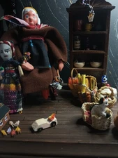 Dollhouse Diorama Lady With The Alligator Purse Folk Art Mammy