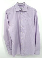 ETON Red Blue Check 100 Cotton Long Sleeve Slim 42 16.5