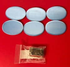 Magnetic Oval Name Badge Blanks with Pin – 6 Pack (Silver)