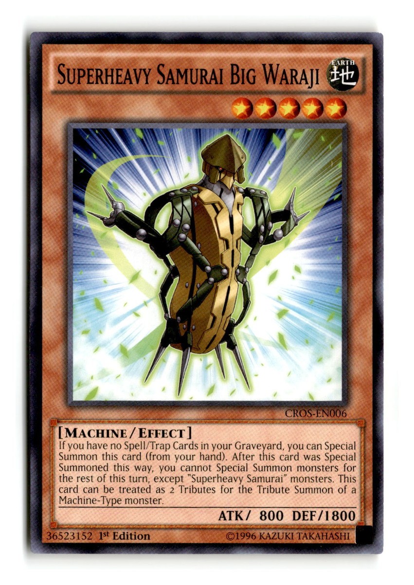 yugioh superheavy samurai cards deck limitations and customs 1500 If this card is Normal or Special Summoned Superheavy Samurai Big Waraji -