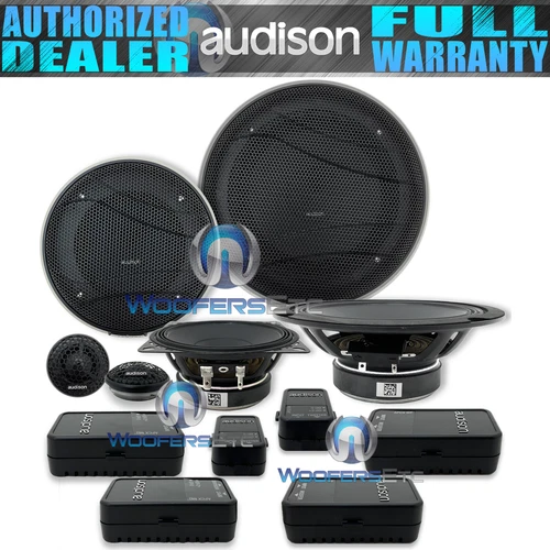 AUDISON APK163 PRIMA 6.5" 4" 375W 3-WAY COMPONENT SPEAKERS TWEETERS CROSSOVERS
