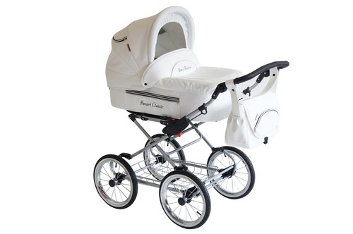 FANARI CLASSIC Pram Stroller Retro Baby Fashion 2in1 CARRYCOT + PUSHCHAIR - Picture 3 of 8