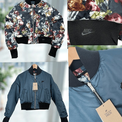 NIKE Tech Pack Therma-Fit Oversized Reversible Floral Bomber Jacket $200 Size S