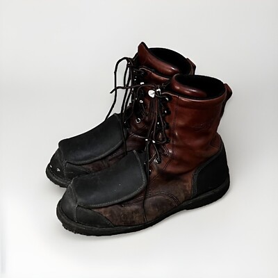 Red Wing Leather Safety Lace up Boots Size 9D ASTM F2413-05 w/Lace Cover