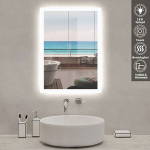 Badspiegel LED Touch mit Beleuchtung BESCHLAGFREI Wandspiegel 60x50 70x50 80x60 | eBay