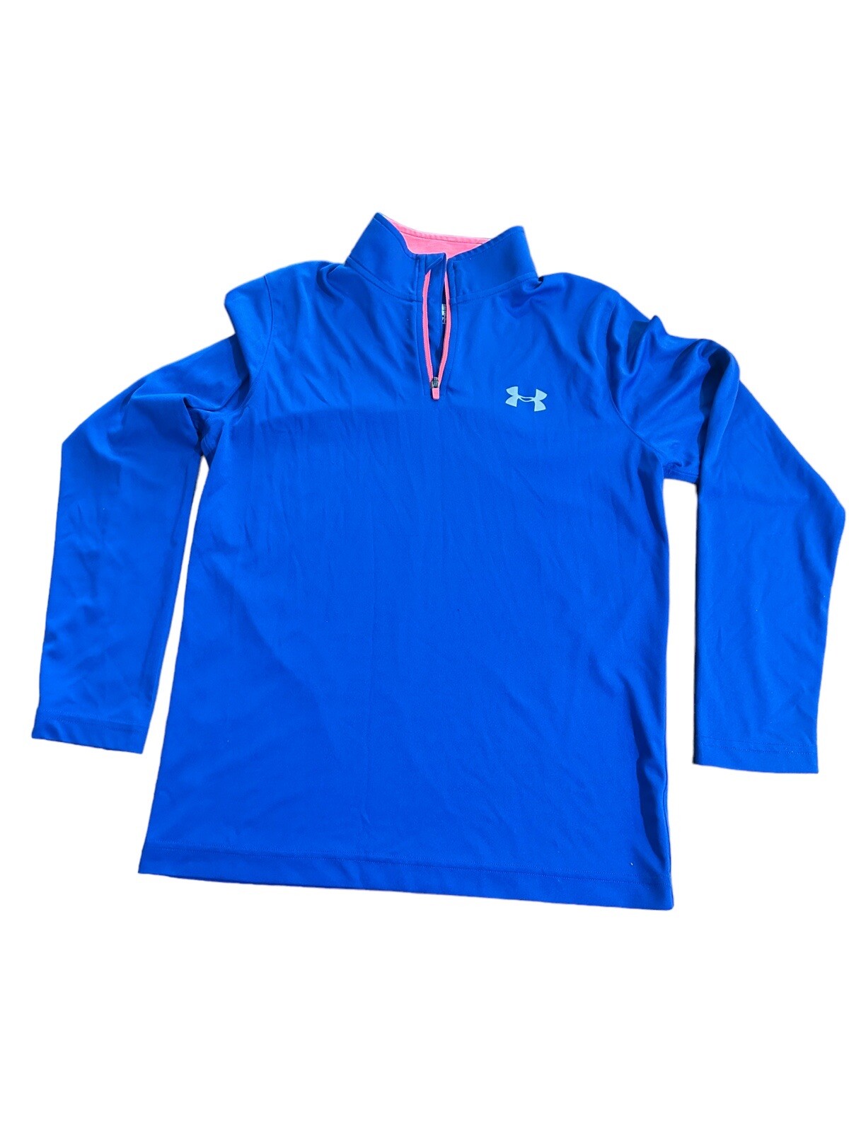 Under Armour Jacket Youth Large Blue 1/4 Zip HeatGear Loose 