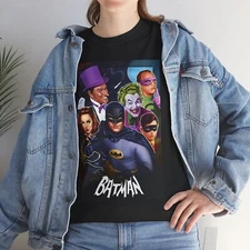 Batman TV Series (1966-68) T-Shirt V2 Robin Bruce Wayne Batmobile Sci-Fi Fantasy