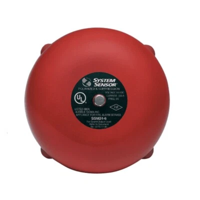 System Sensor SSM24-6 Bell 6", 24VDC, Red - Same Day Shipping (SEALED)