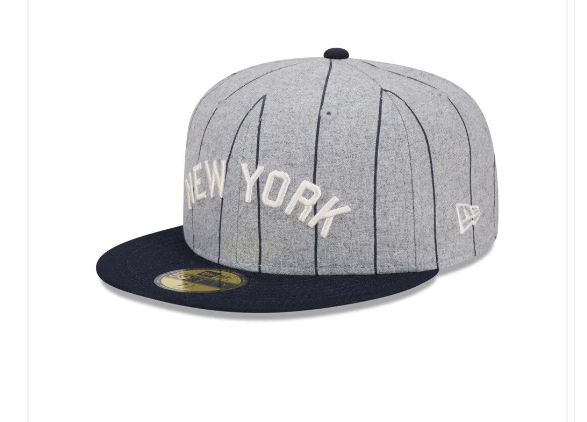 New York Yankees Grey Heather Pinstripe 59Fifty Fitted Hat