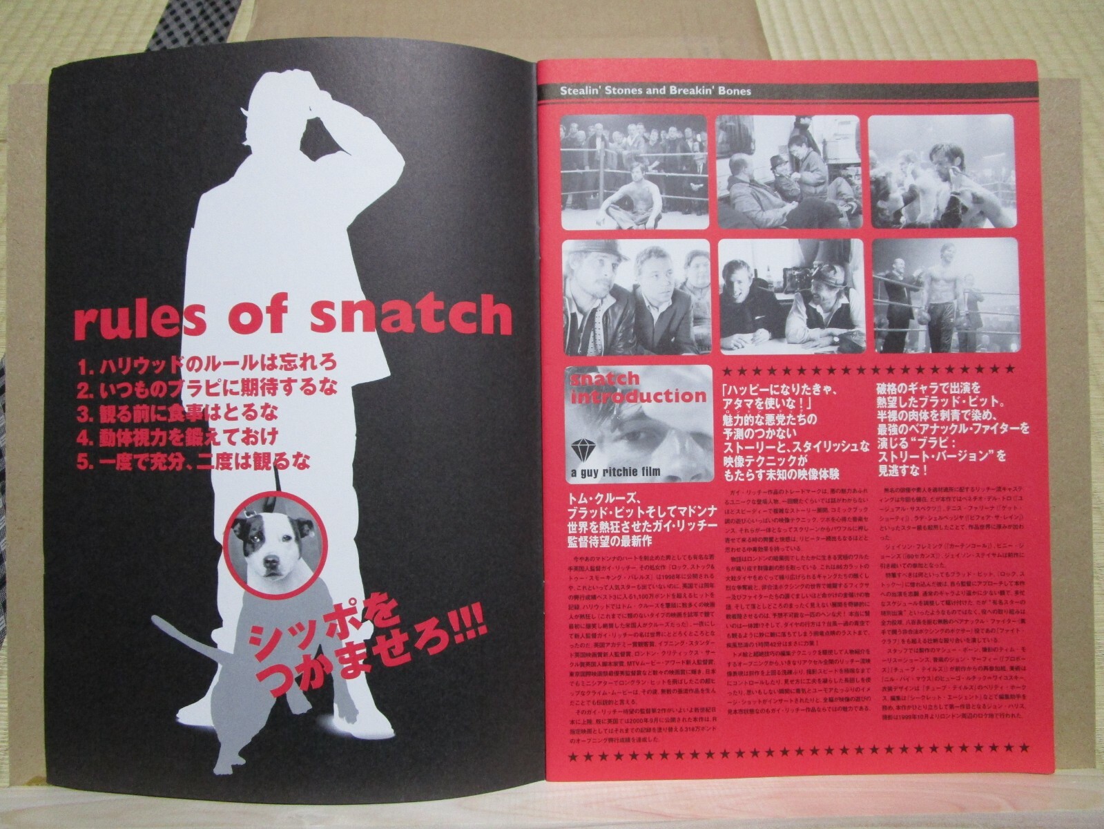 Film Snatch Guy Ritchie Benicio Del Toro Movie Program Japanese F S Ebay