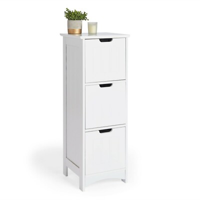 VonHaus 3 Drawer Storage Unit - White, 30x30x81cm for sale online 