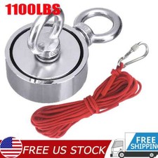 1100lbs Pulling Force Neodymium Fishing Magnet Double-sided Salvage Magnet Rope