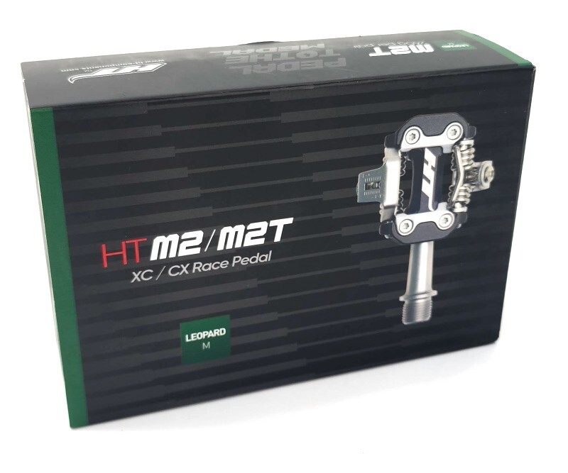 HT Components Leopard M2 Clipless Pedals, CrMo, Oil Slick W/CLEATS