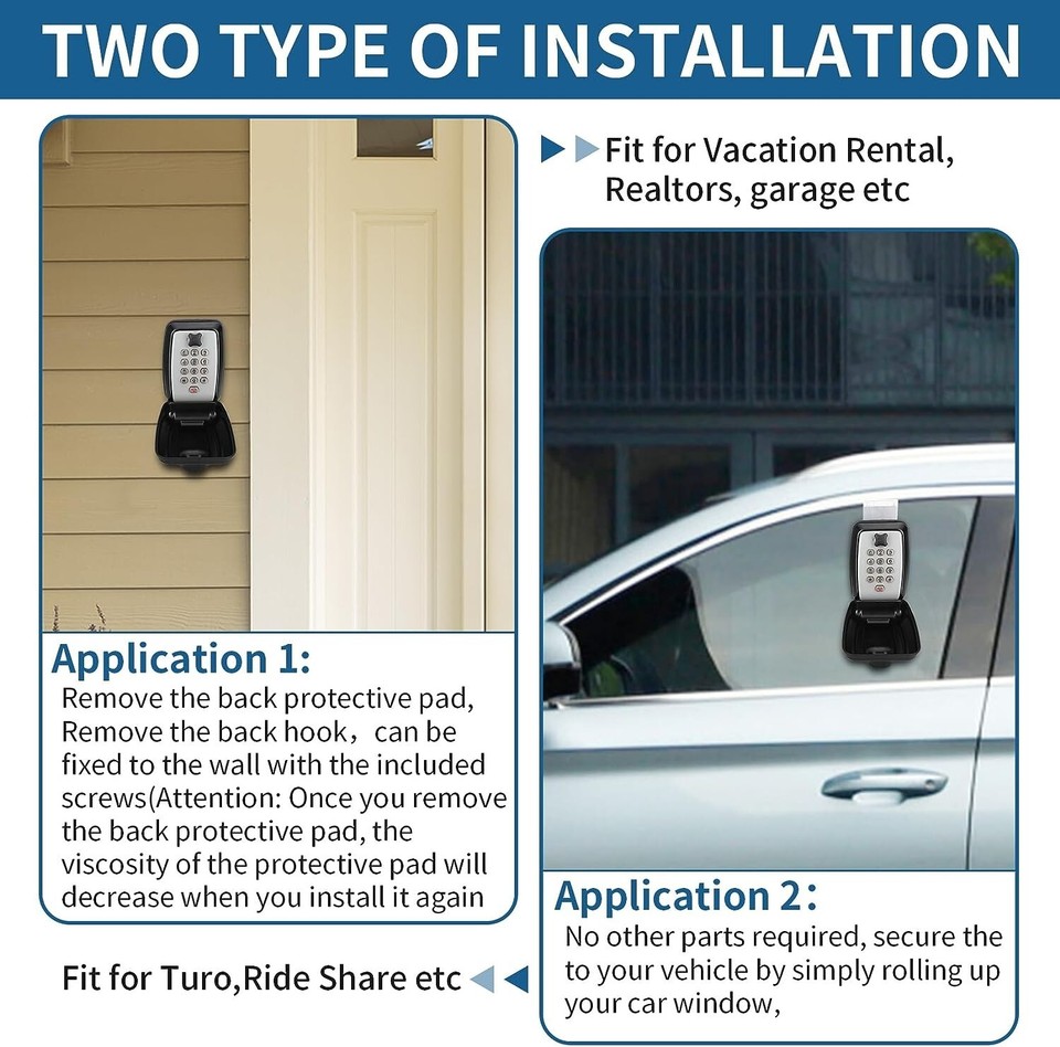 Casmer SL591 Car Window Punch Button Lock Box for Turo Car Window Key