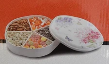 Chip and Dip Serving Platter Tray with Cover Appetizer and Condiment  5 Section