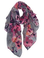 Lightweight Scarves Fashion Flowers Print Shawl Wrap for Women Summer Floral ...