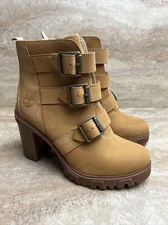 Timberland Women's Boots Lana Point Wheat Nubuck Buckle Heel 