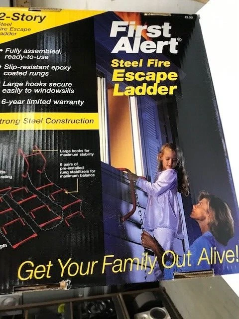 Escalera de escape de incendios First Alert 2 pisos nueva caja abierta (FC201 superior T1099) Foto 4 de 4