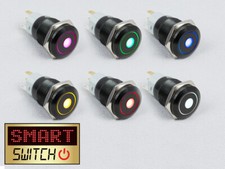 SmartSwitch 12V/24V 19mm IP67 Steel LED Illuminated ON/OFF DOT Button Switch