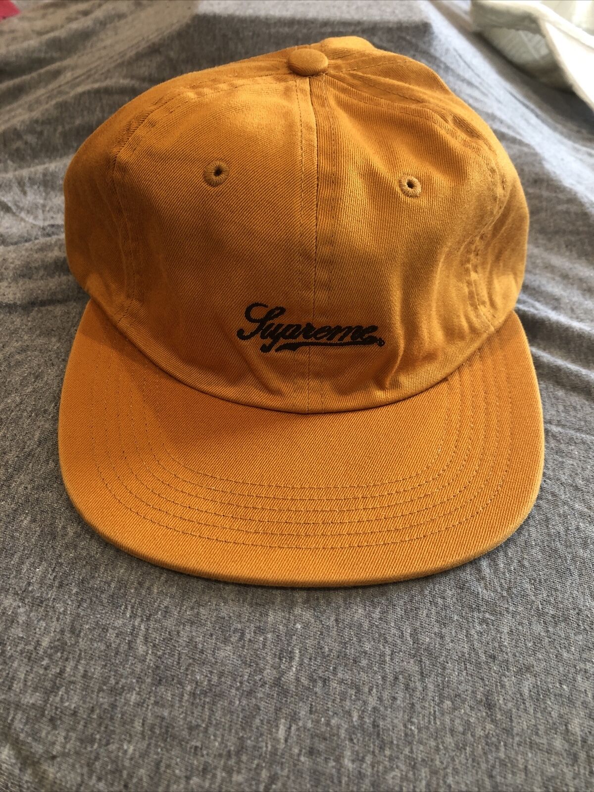 Supreme Script Logo 6-Panel Fitted Cap Orange Brand New Size M | eBay