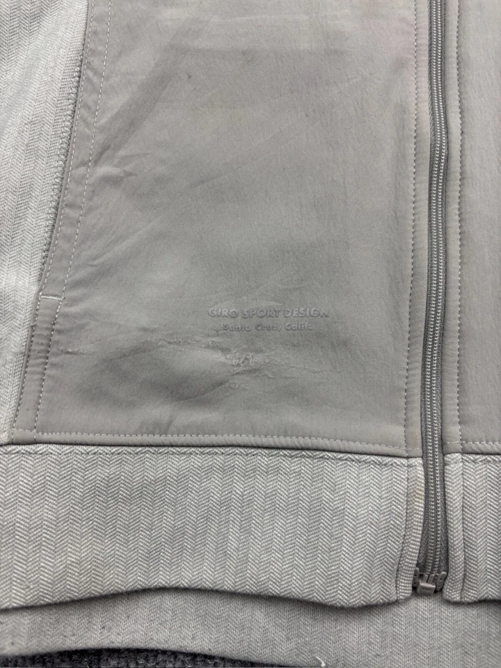 Giro 运动设计骑行夹克女式大号灰色全拉链连帽拇指孔 — 第 2/4 张图片
