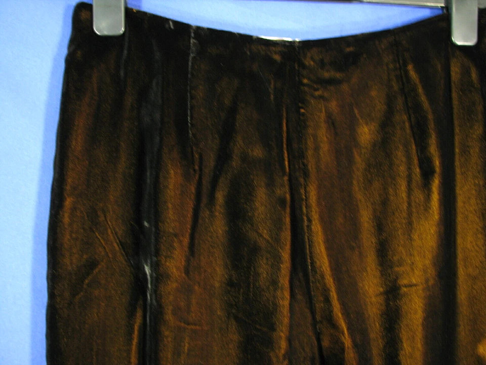 PANTALONES CARLISLE NOCHE BRONCE OSCURO TERCIOPELO PIERNA RECTA Cremallera Lateral Forrados Cóctel 8 Foto 2 de 3