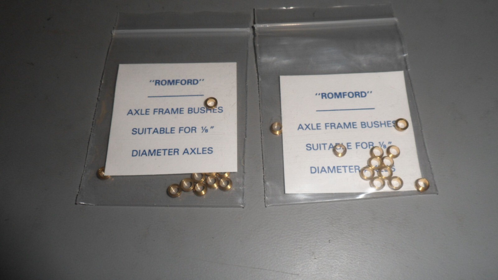 Romford/Markits brass 1/8" driving axle bearings. 2 Packs of 12. Brand