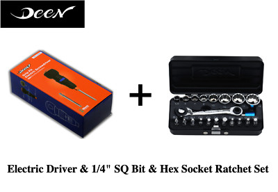 DEEN.J DNJ-LSD004 Electric Driver & DNCRBS21 Ratchet Set for Furniture Assembly