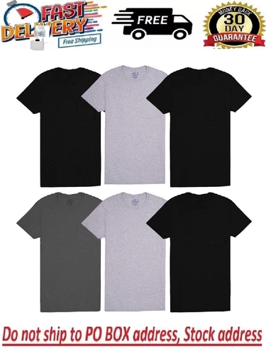 Fruit of the Loom 6-Pack Pocket Tee Men's T-Shirt Soft and Breathable Assorted - product listing photo