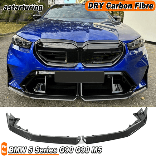 For BMW 5 Series G90 G99 M5 2024-25 Dry Carbon Front Bumper Lip Spoiler Splitter - Picture 1 of 13