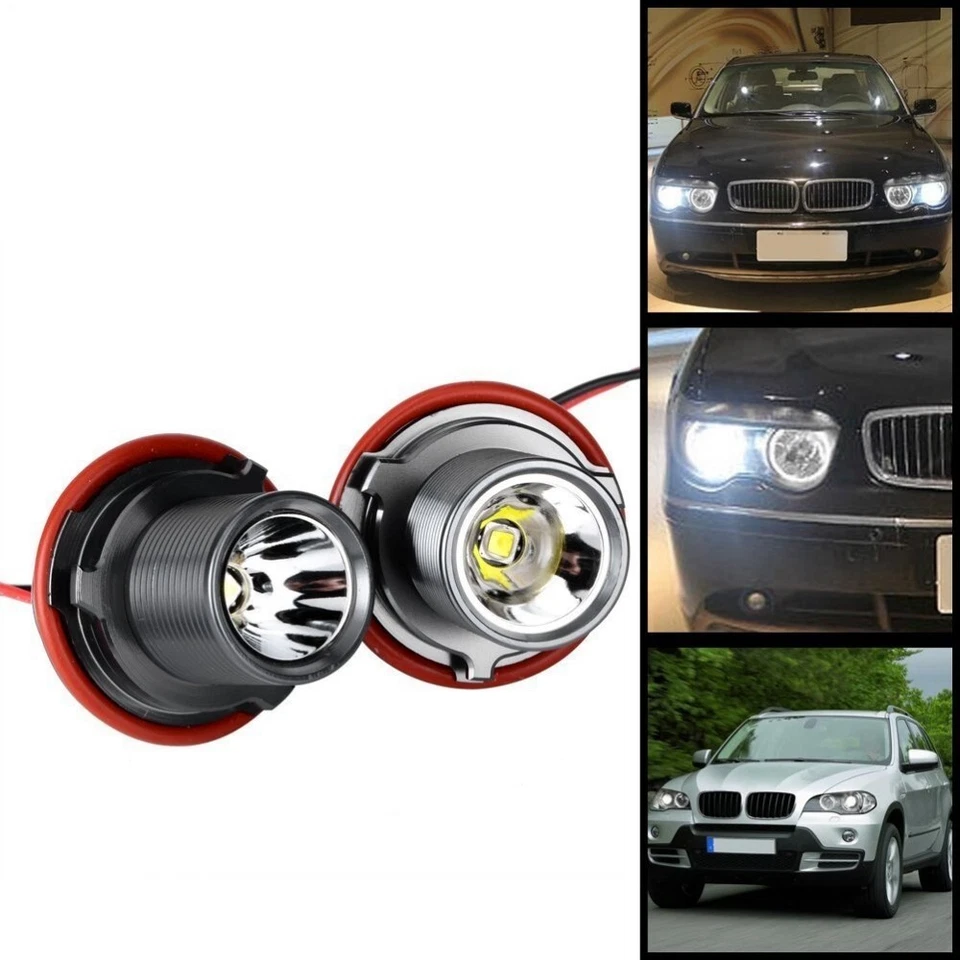 2x 6000K 10W LED Ojo de Ángel Halo Anillo Luces Para BMW E39 E60 X5 E53 E63 E65 X3 Foto 3 de 4