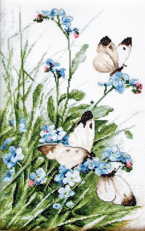 Letistitch Cross Stitch Kit - Butterflies and Bluebirds