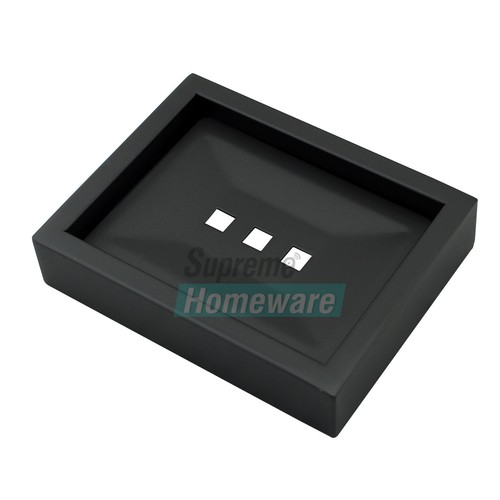 Black Shower Soap Dish Tray Sqaure Holder Rustproof Stainless Steel Wall Mounted - Picture 3 of 8