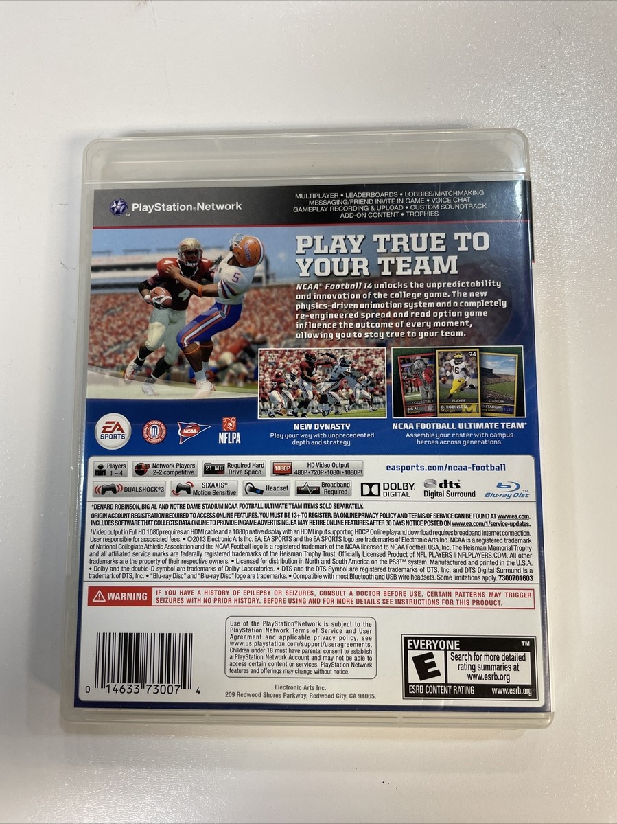 【国内入手困難】PS3 NCAA14 Amazon.com: NCAA Football 14 - Blu-ray Disc - PlayStation 3
