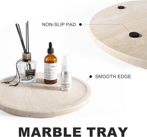 Beautifully Crafted Travertine Catchall Tray - For Home and Special Occasions - Picture 4 of 8