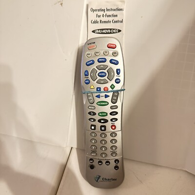 Charter TV  Cable Remote Control 4-function UR4U-MDVR-Chd2 W/ Instructions