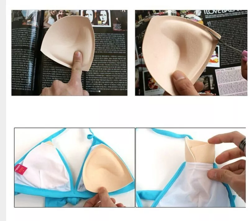 Pair Breast Bikini Swimwear Inserts Triangle Bra Pad Breast Foam