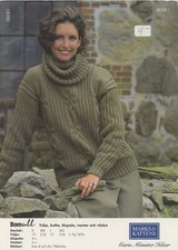Marks  Kattens Knit Pattern 00081 Sweater, Jacket, Loose Turtleneck Purse Mitts
