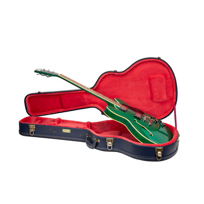 Crossrock Holzkoffer für 335 Style 6-Saiter Semi-Hollow E-Gitarren-Ozeanblau