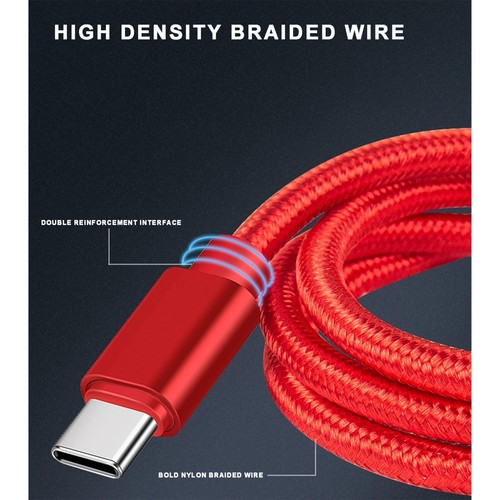 2 PCS USB C Cable USB A to Type C Fast Charger Cable 2A 2M For Samsung iPhone - Picture 9 of 9