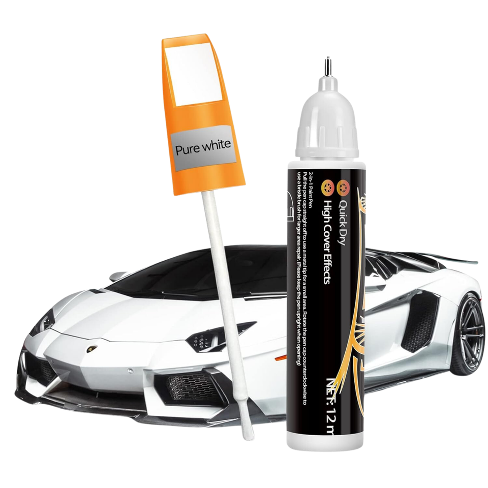 White Touch Up Paint for Cars Quick Scratch Repair Pen, 2in1 Tool