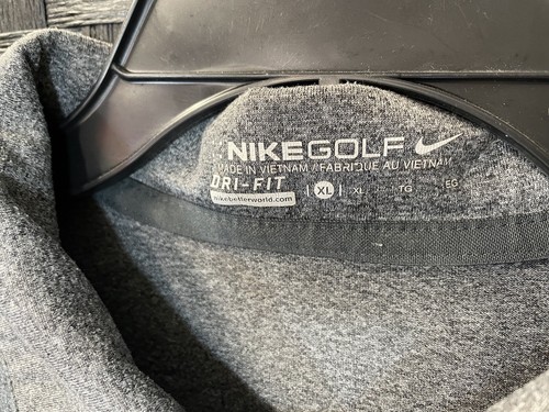 Nike Golf Dri-Fit Soil Tech Polo Shirt 1/4 Button Mens Size XL Grey/Gray - Picture 3 of 12